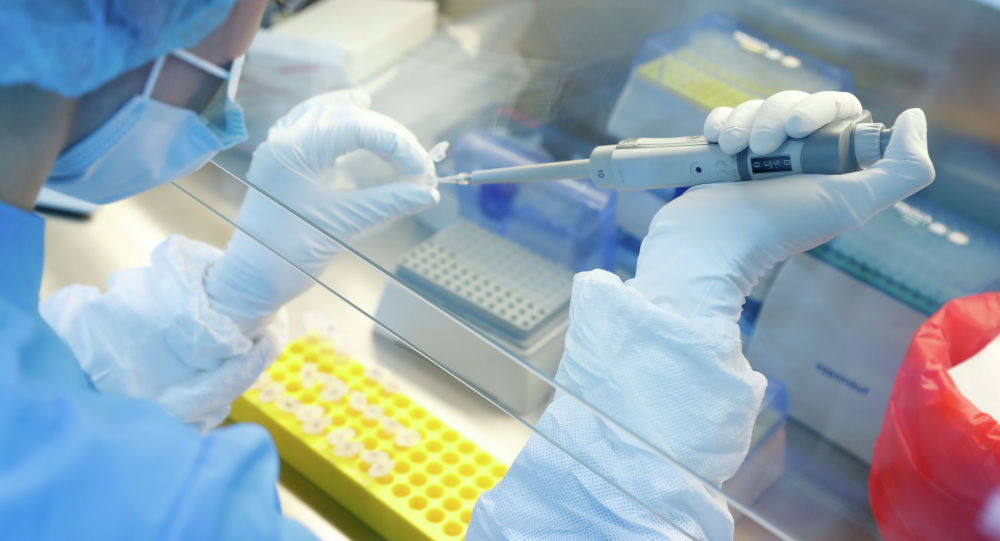Сотрудник лаборатории проводит исследования по разработке вакцины от коронавируса