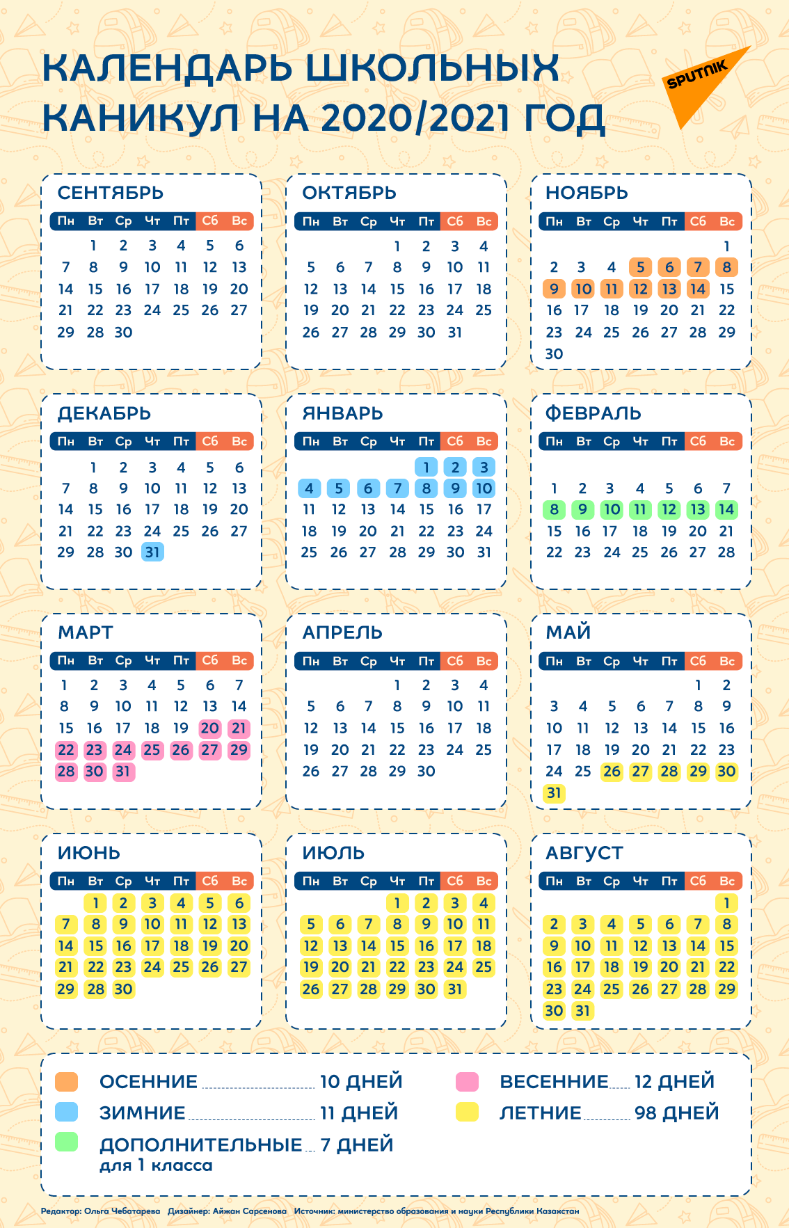 календарь учебный 2020 2021 год