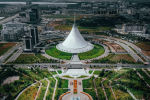 Столица Казахстана - город Нур-Султан. Вид сверху