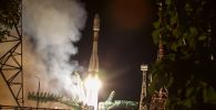 Старт ракеты-носителя Союз-2.1б с Байконура 