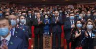 Нурсултан Назарбаев и Касым-Жомарт Токаев на торжественном собрании, посвященном 30-летию Независимости 
