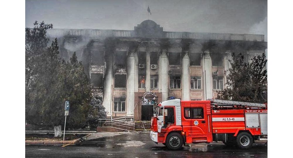 Пожар в здании Нур Отан