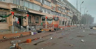 Здание в Алматы, пострадавшее во время беспорядков