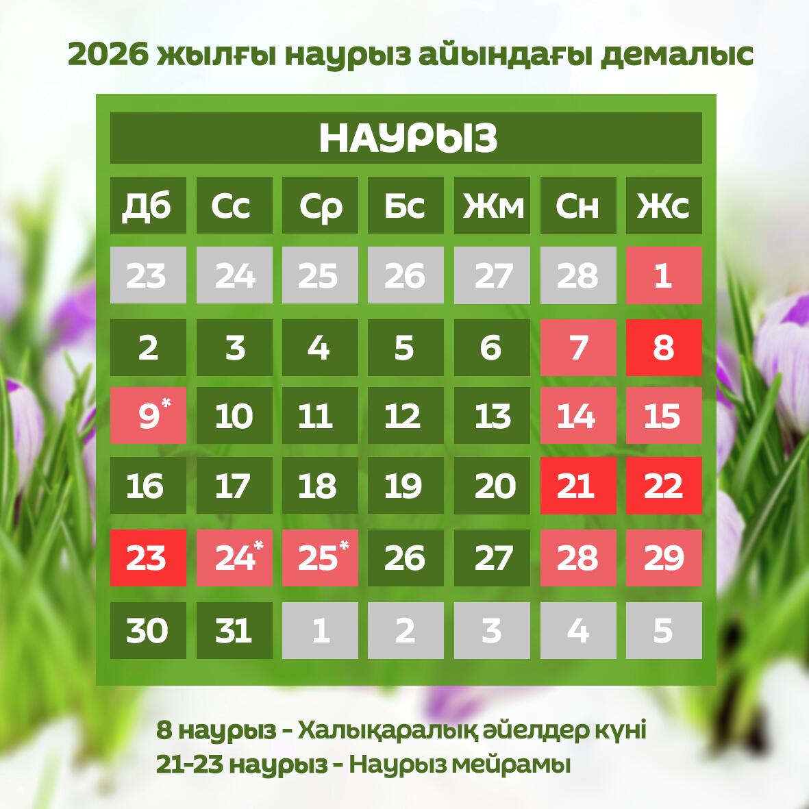 Қазақстандықтар наурызда қанша күн демалады - Sputnik Қазақстан