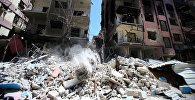 Разрушенные дома в сирийской Думе