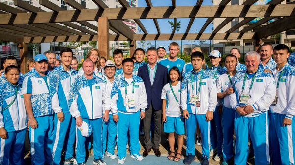 Встреча президента НОК РК Тимура Кулибаева с казахстанскими спортсменами в Рио-де-Жанейро - рекадр - Sputnik Казахстан