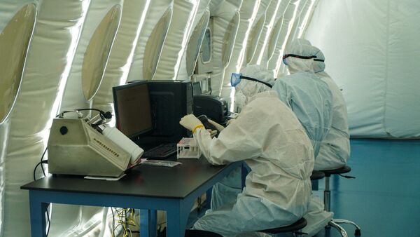 Модульная лаборатория в спорткомплексе Казахстан в Нур-Султане - Sputnik Қазақстан