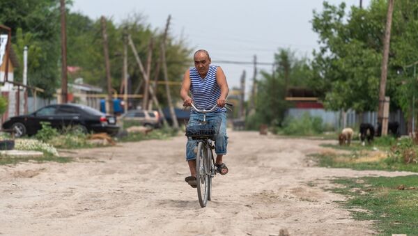 Житель поселка едет по делам на велосипеде - Sputnik Казахстан