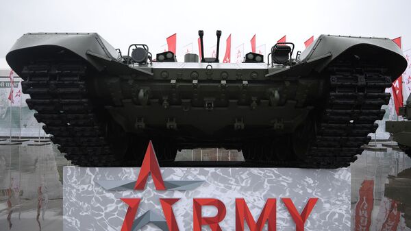 Боевая машина огневой поддержки (БМОП) Терминатор-2 на выставке спецтехники на Международном военно-техническом форуме. Архивное фото - Sputnik Казахстан
