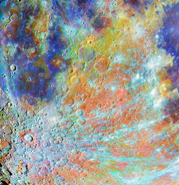 Снимок Tycho Crater Region with Colours французского фотографа Alain Paillou, занявший первое место в категории OUR MOON конкурса Insight Investment Astronomy Photographer of the Year 2020 - Sputnik Казахстан
