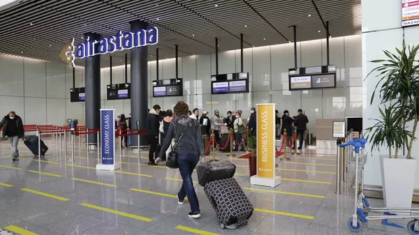 Аэропорт Нурсултан Назарбаев, регистрация пассажиров  - Sputnik Казахстан