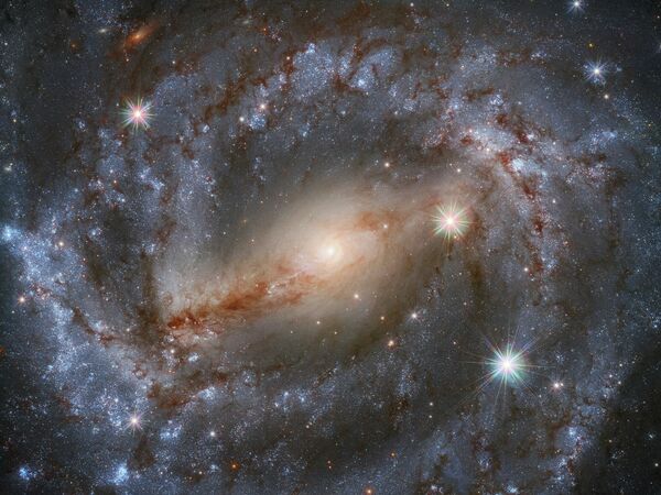 Спиральная галактика NGC 5643 с перемычкой (SBc) в созвездии Волка - Sputnik Казахстан