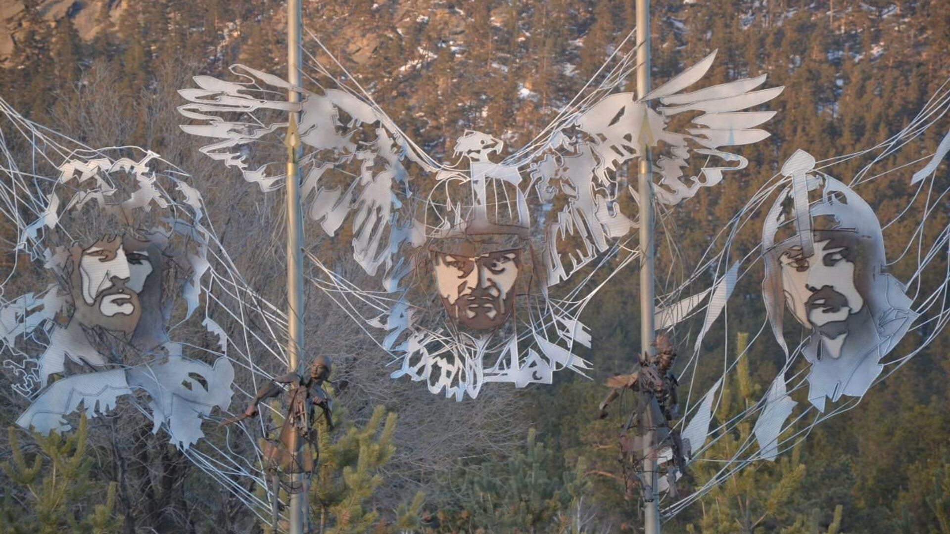 Инсталляция батыров украсила Поляну Абылай хана в Бурабае - Sputnik Казахстан, 1920, 14.02.2022