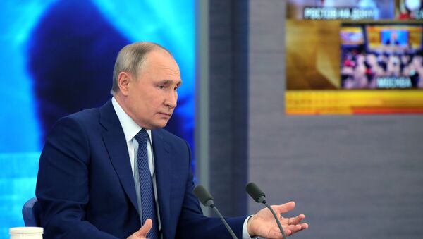 Ежегодная пресс-конференция президента РФ Владимира Путина, архивное фото - Sputnik Казахстан