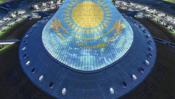 Флаг Казахстана на ТРЦ Хан Шатыр - Sputnik Казахстан