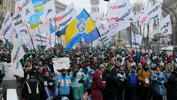 Акция в Киеве против антикоронавирусных ограничений - Sputnik Казахстан