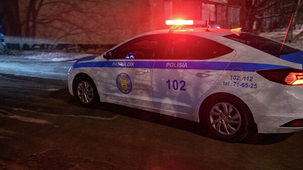 Автомобиль патрульной полиции на улице города - Sputnik Қазақстан