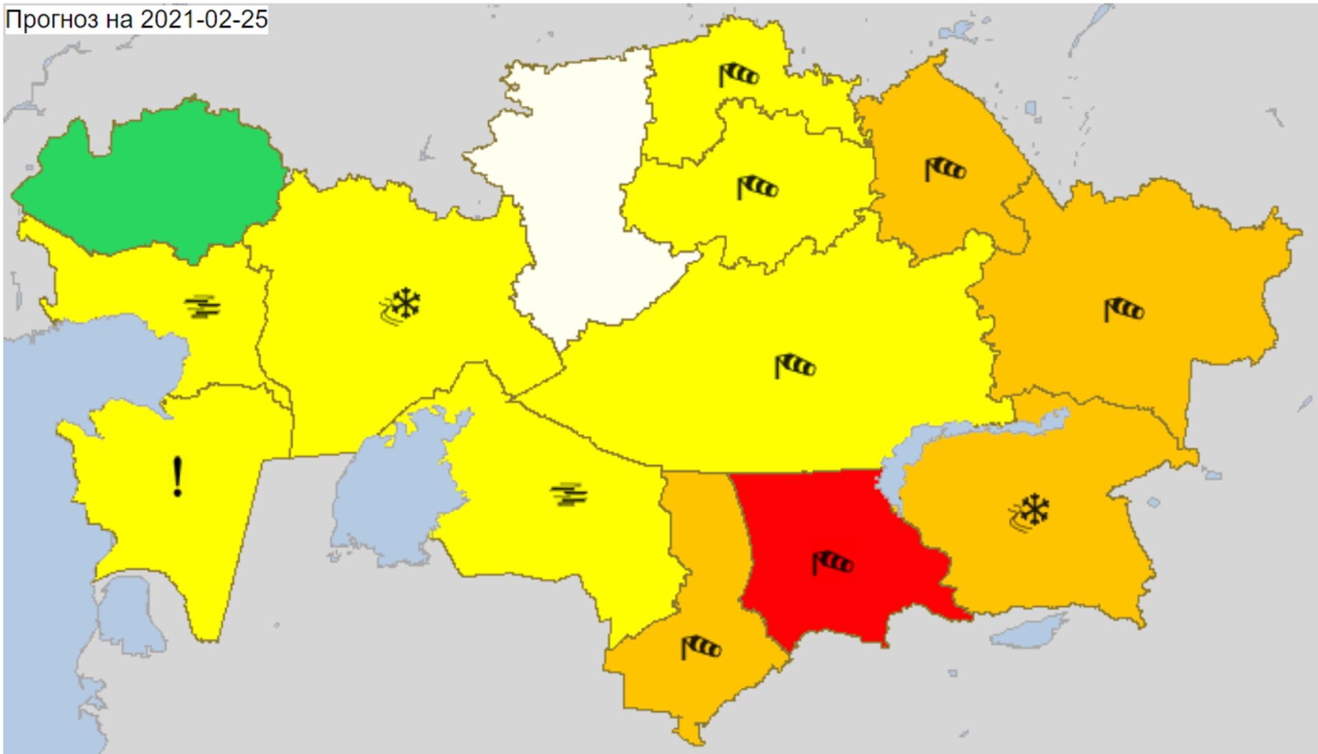 В шести областях Казахстана объявлено штормовое предупреждение - Sputnik Казахстан, 1920, 24.02.2021