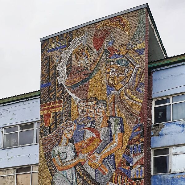 Мозаичное панно на здании Казахсельмаша - Sputnik Қазақстан