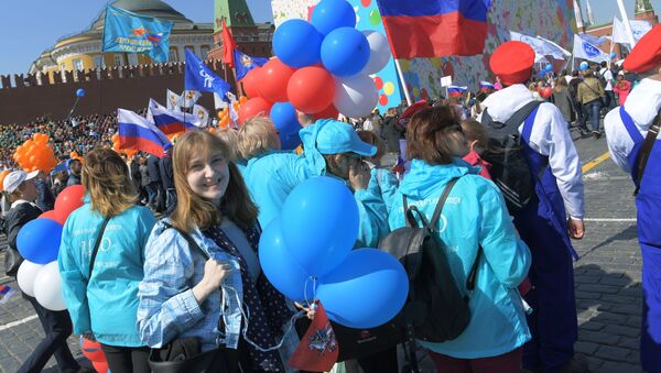 Первомайская демонстрация на Красной площади, архивное фото - Sputnik Казахстан