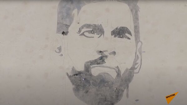 Гигантский портрет Лионеля Месси на дне высохшего озера - видео - Sputnik Казахстан