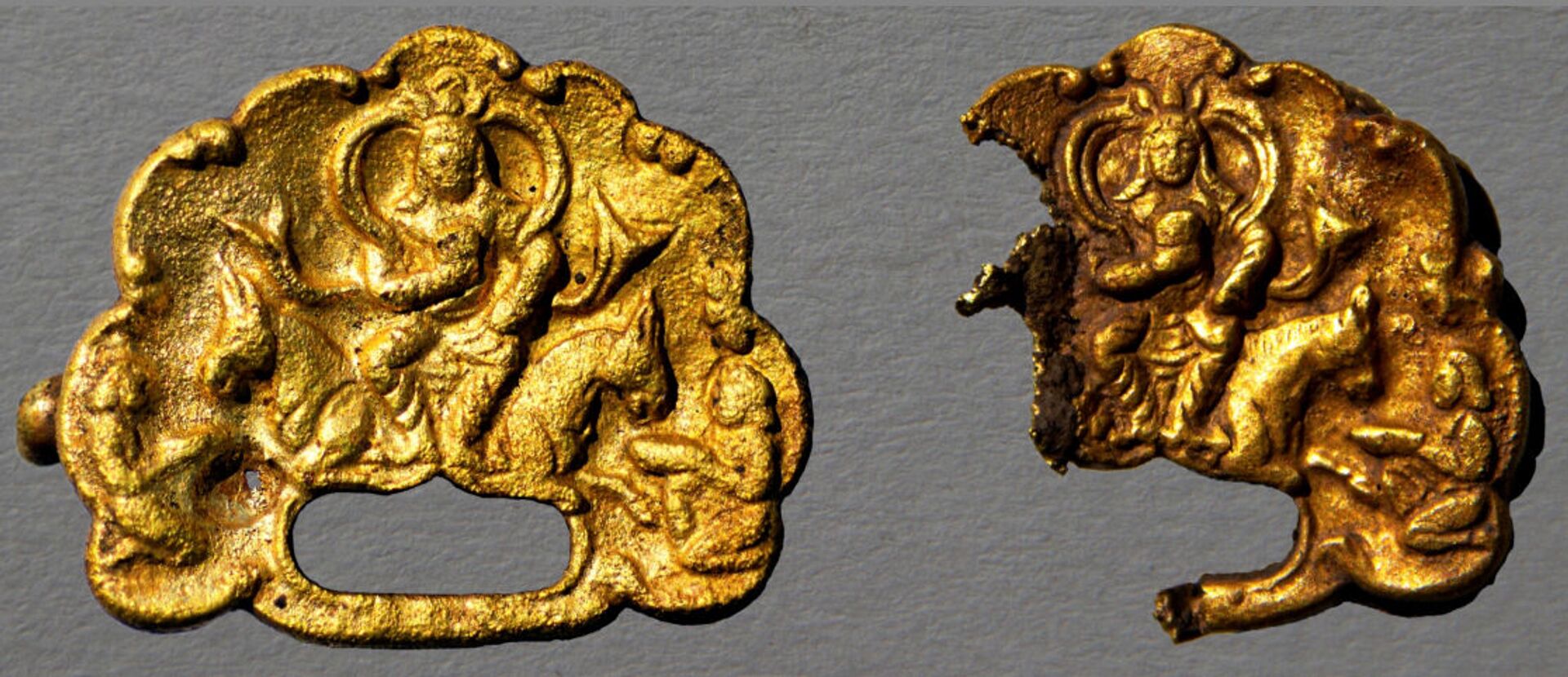 Золотые артефакты с изображением древних правителей найдены в Восточном Казахстане - Sputnik Казахстан, 1920, 14.07.2021