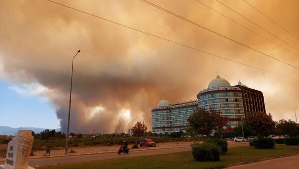 Дым закрывает небо над отелями в Анталье - Sputnik Казахстан