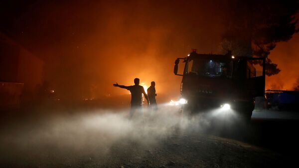 Лесные пожары на острове Эвия, Греция - Sputnik Казахстан
