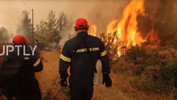 Лесные пожары в Греции - видео - Sputnik Казахстан
