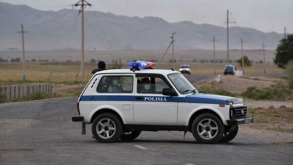 Полицейский автомобиль на трассе Алматы - Тараз - Sputnik Қазақстан