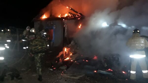 Пожар в селе Карашилик  - Sputnik Казахстан