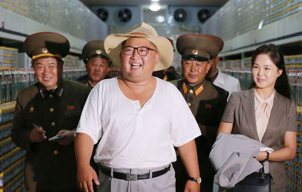 Ким Чен Ын осматривает фабрику по производству соленья в Кумсанпхоя, Северная Корея - Sputnik Казахстан
