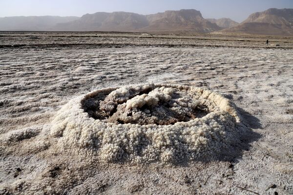 Кристаллизованные минералы высохшего морского участка южной части Мертвого моря - Sputnik Қазақстан
