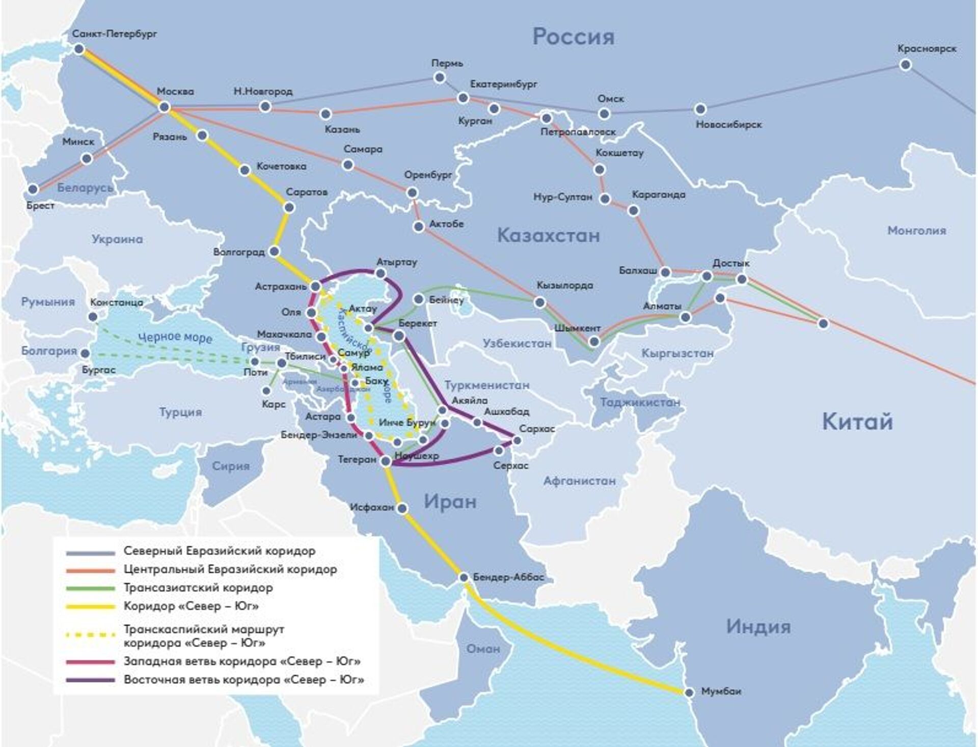 Транспортный коридор Север - Юг с участием Казахстана может заменить Суэцкий канал - Sputnik Казахстан, 1920, 30.11.2021