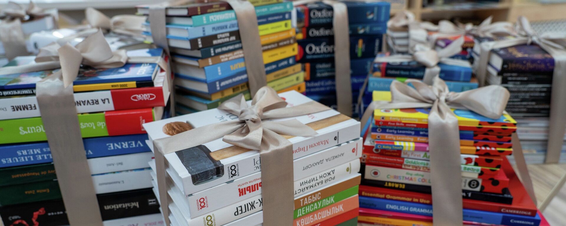 В школьную библиотеку Токаев подарил более 200 книг - и фантастика, и художественная литература, и словари, и научная литература, и психология - Sputnik Казахстан, 1920, 17.02.2025