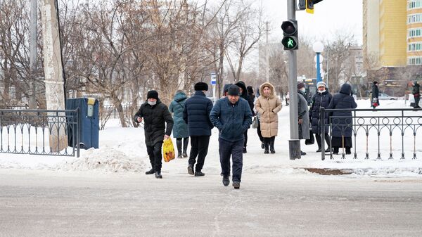 Люди переходят дорогу в Нур-Султане - Sputnik Қазақстан