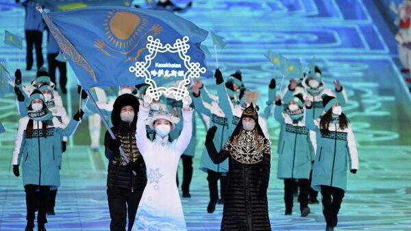 Сборная Казахстана на открытии Олимпиады в Пекине  - Sputnik Казахстан