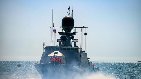 Визит кораблей Каспийской флотилии ВМФ России в Баку - Sputnik Казахстан
