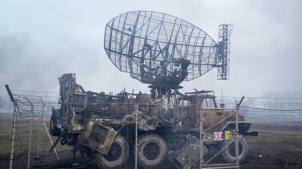 Разрушения на военном объекте Украины  - Sputnik Казахстан
