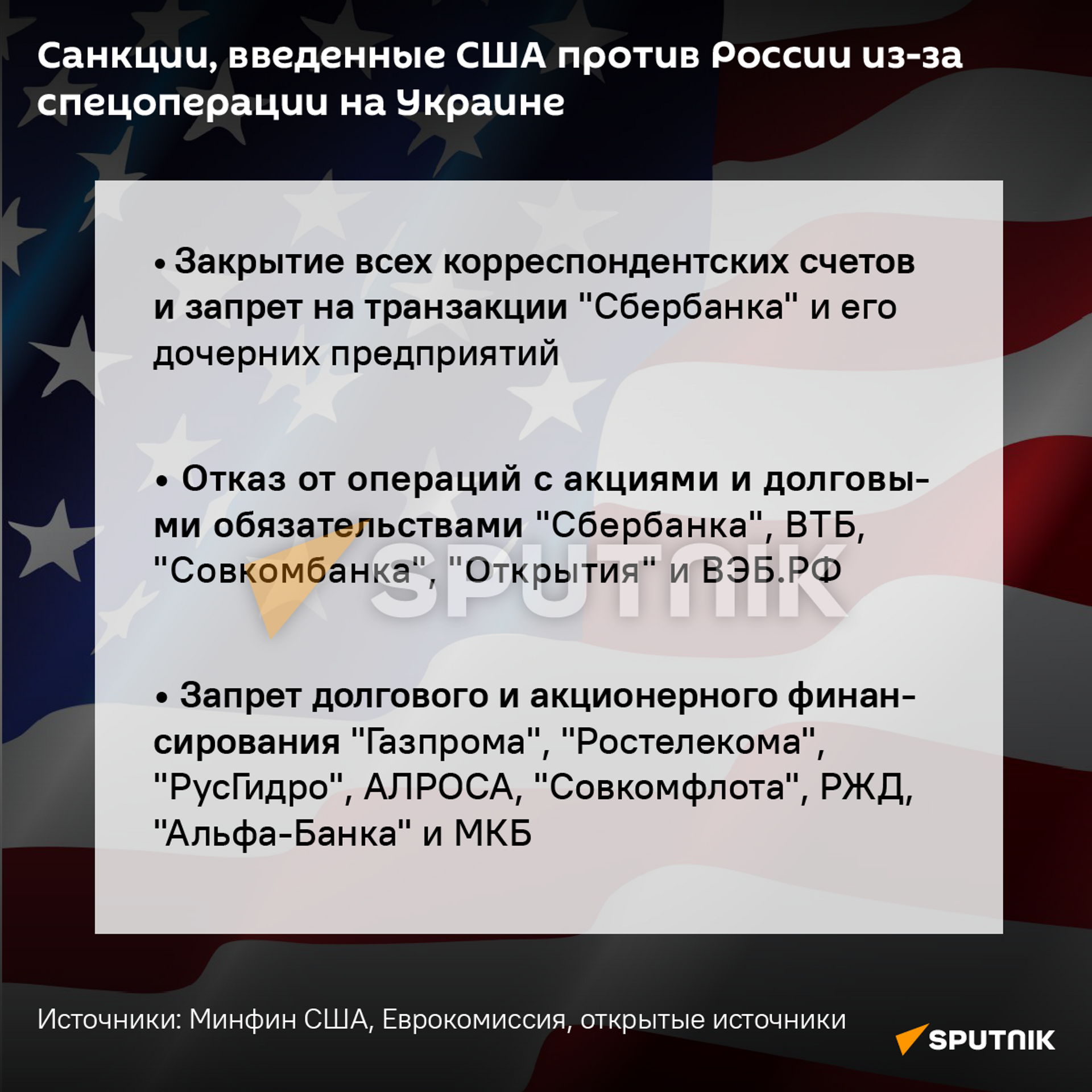 Санкции США против России из-за спецоперации на Украине - Sputnik Казахстан, 1920, 26.02.2022