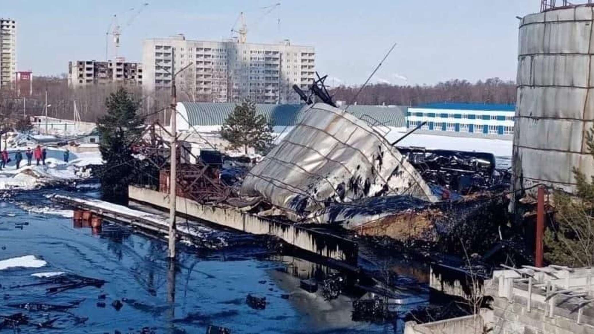 Авария 2000 года. Взрыв резервуара с битумом в Пензе. Промышленная катастрофа. Разрушение катастрофа.