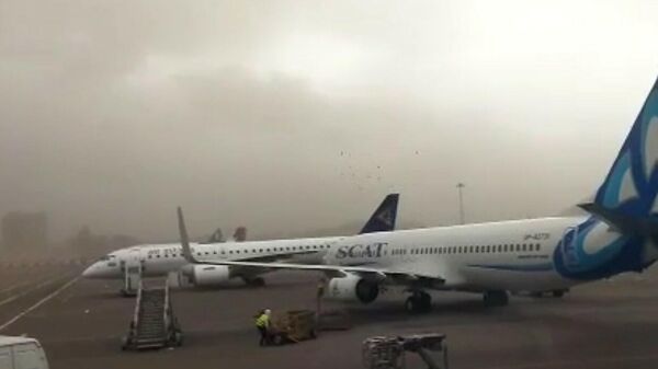 Ураган сдвинул самолет в аэропорту Алматы - Sputnik Казахстан
