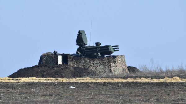 Зенитный ракетно-пушечный комплекс (ЗРПК) Панцирь-С1 в зоне проведения специальной военной операции на Украине - Sputnik Казахстан