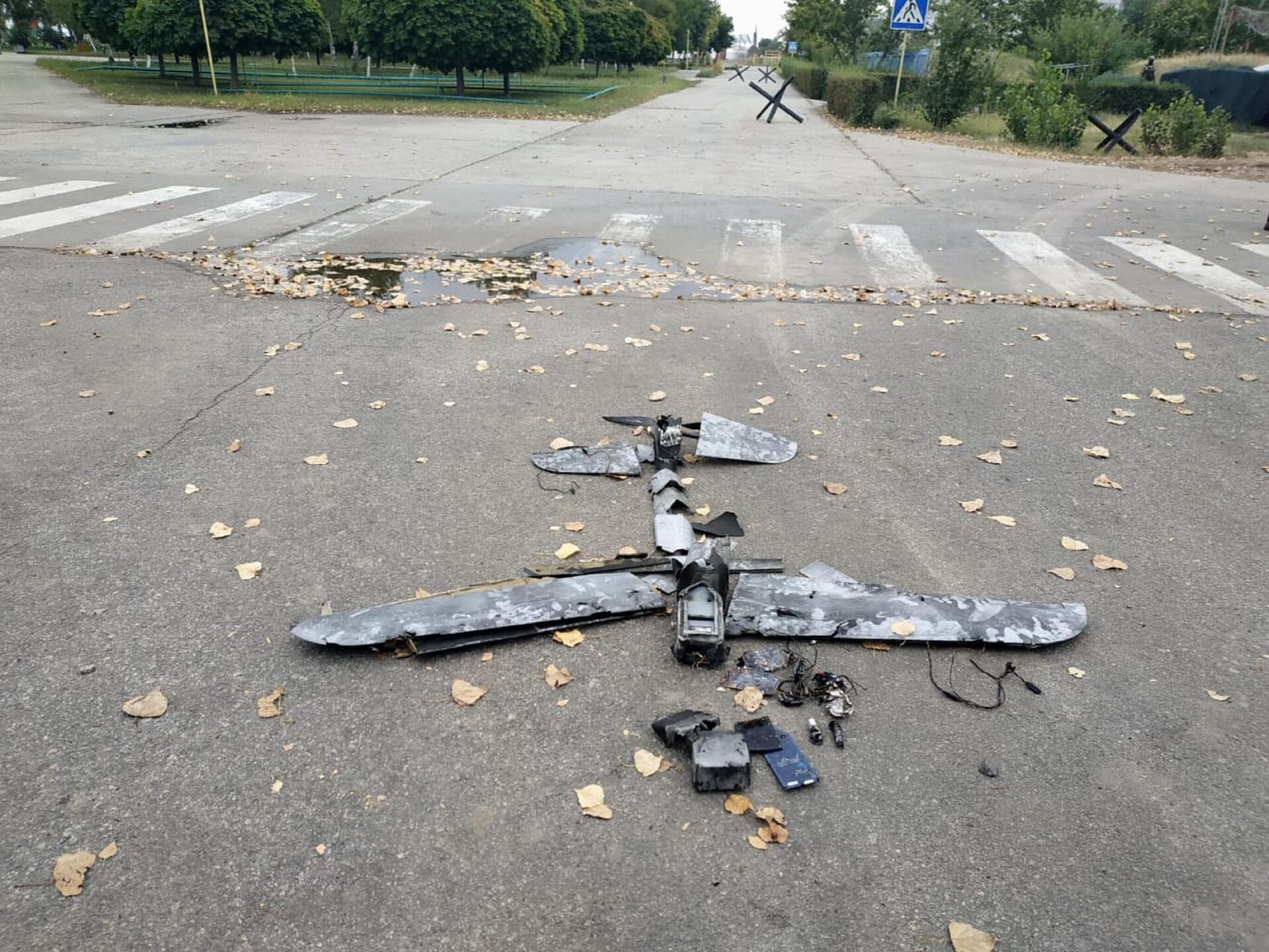 Украинский дрон-камикадзе, сбитый на территории Запорожской АЭС - Sputnik Казахстан, 1920, 02.09.2022