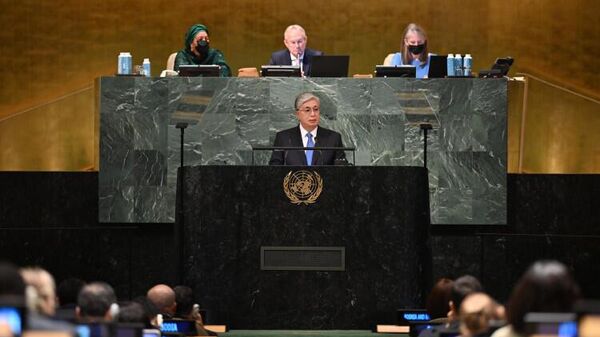 Токаев выступает на Общих дебатах в рамках 77-й сессии Генеральной Ассамблеи ООН - Sputnik Казахстан
