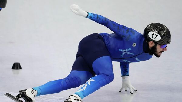 Денис Никиша на льду этапа Кубка мира по шорт-треку в Солт-Лейк Сити - Sputnik Казахстан