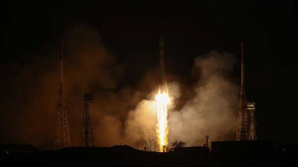 Cтарт ракеты-носителя Союз-2.1а с Союзом МС-23.  - Sputnik Казахстан