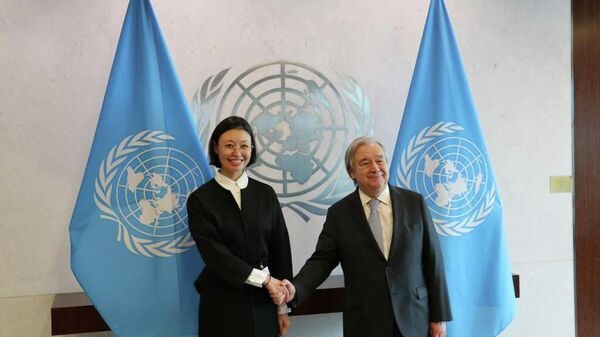Министр экологии и природных ресурсов Зульфия Сулейменова встретилась с Генсеком ООН Антонио Гутерришем - Sputnik Казахстан