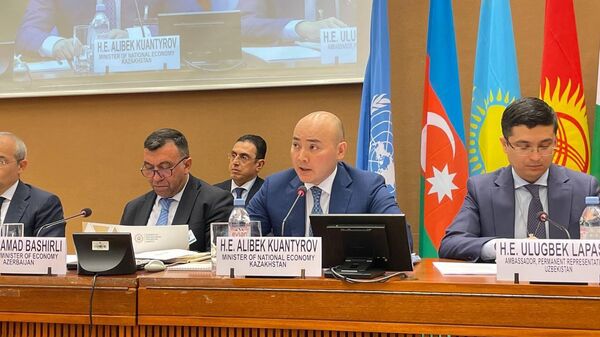 Министр нацэкономики Алибек Куантыров принял участие в интерактивном диалоге Министров государств-участников СПЕКА ООН в Женеве  - Sputnik Казахстан