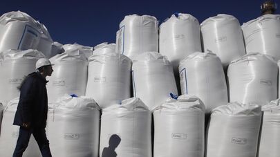 Производство удобрений на предприятии, архивное фото